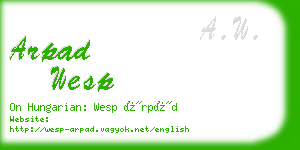 arpad wesp business card